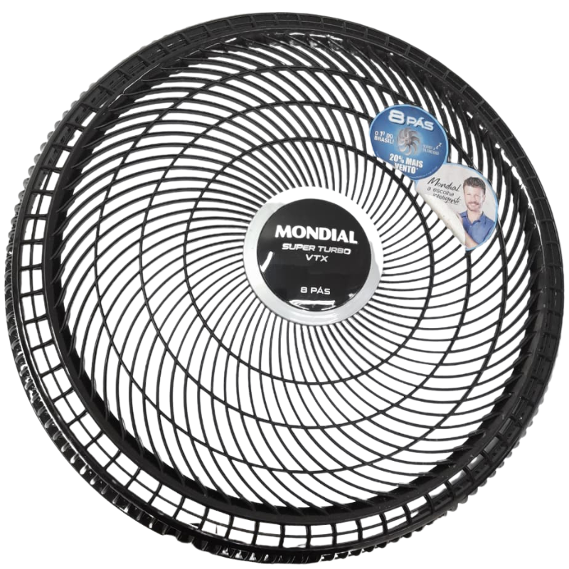 Grade Dianteira Preta do Ventilador Mondi...