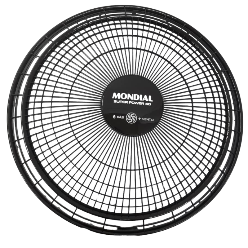 Grade Dianteira Preta do Ventilador Mondi...